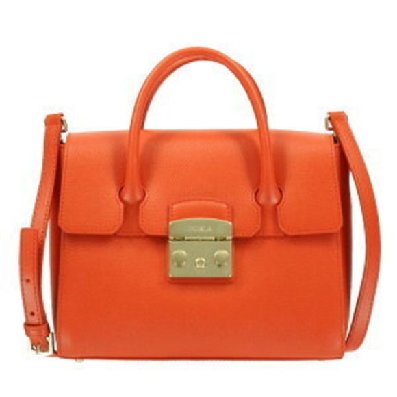 Furla Bag ARANCIO Metropolis Shoulder - Picture 1 of 7